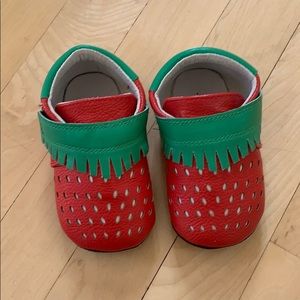 Jack and Lily strawberry moccasins